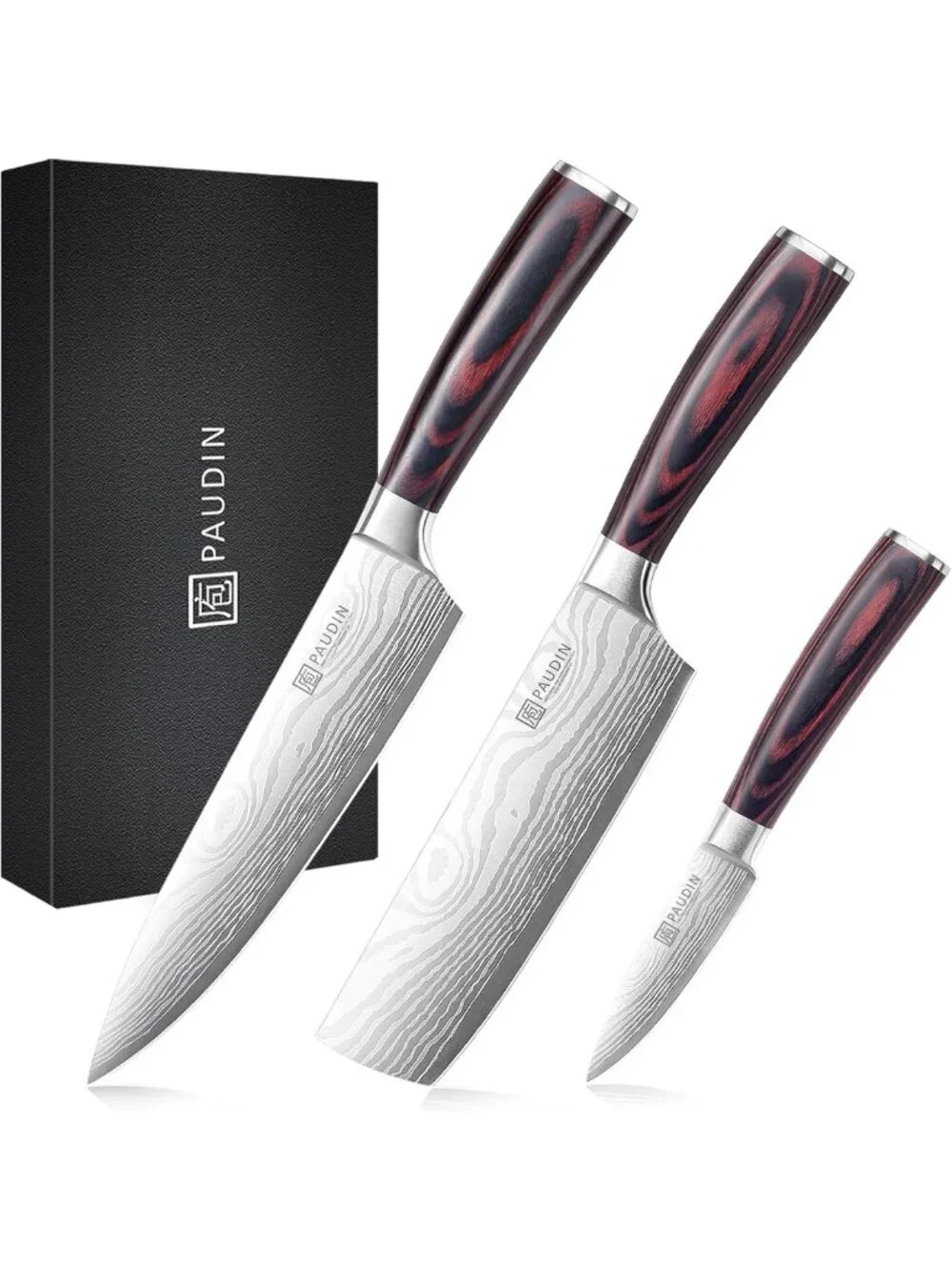 3-Piece Professional Chef Knife Set - Ultra Sharp High Carbon Stainless Steel